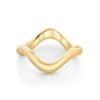 Atlantis Solid Wave Ring Yellow Gold 4  by Logan Hollowell Jewelry