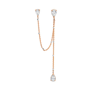 Triple Water Drop Diamond Twinkle Earring Rose Gold   by Logan Hollowell Jewelry