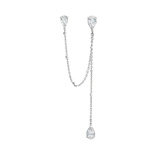 Triple Water Drop Diamond Twinkle Earring White Gold   by Logan Hollowell Jewelry