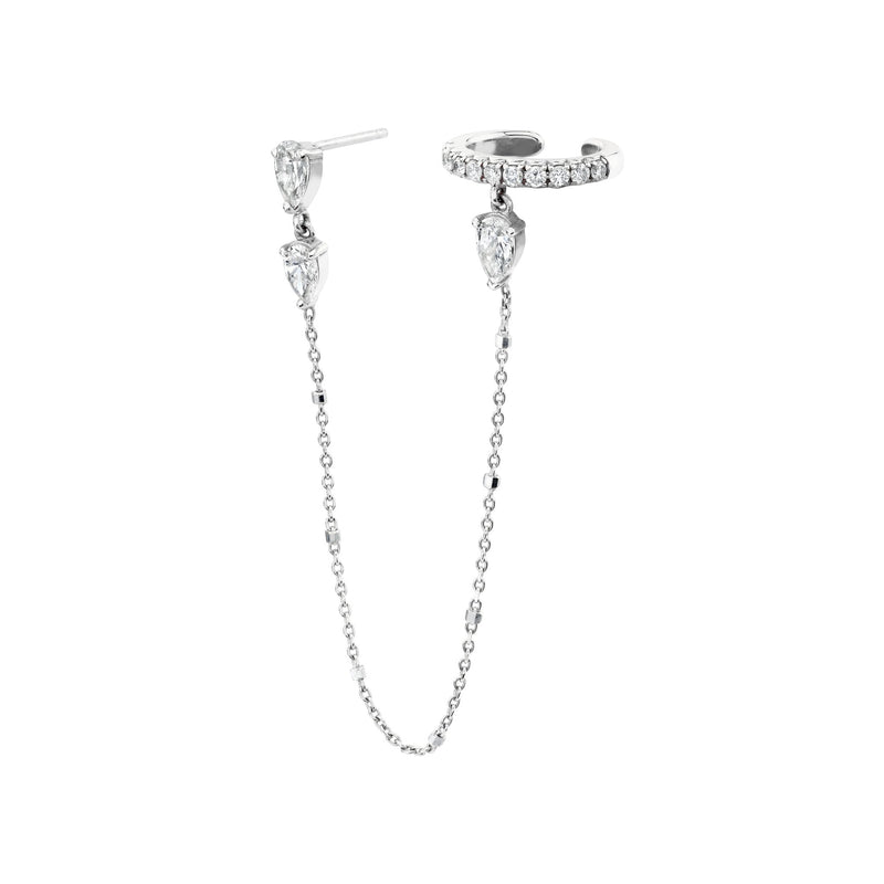 Water Drop Diamond Cuff Earring by Logan Hollowell Jewelry
