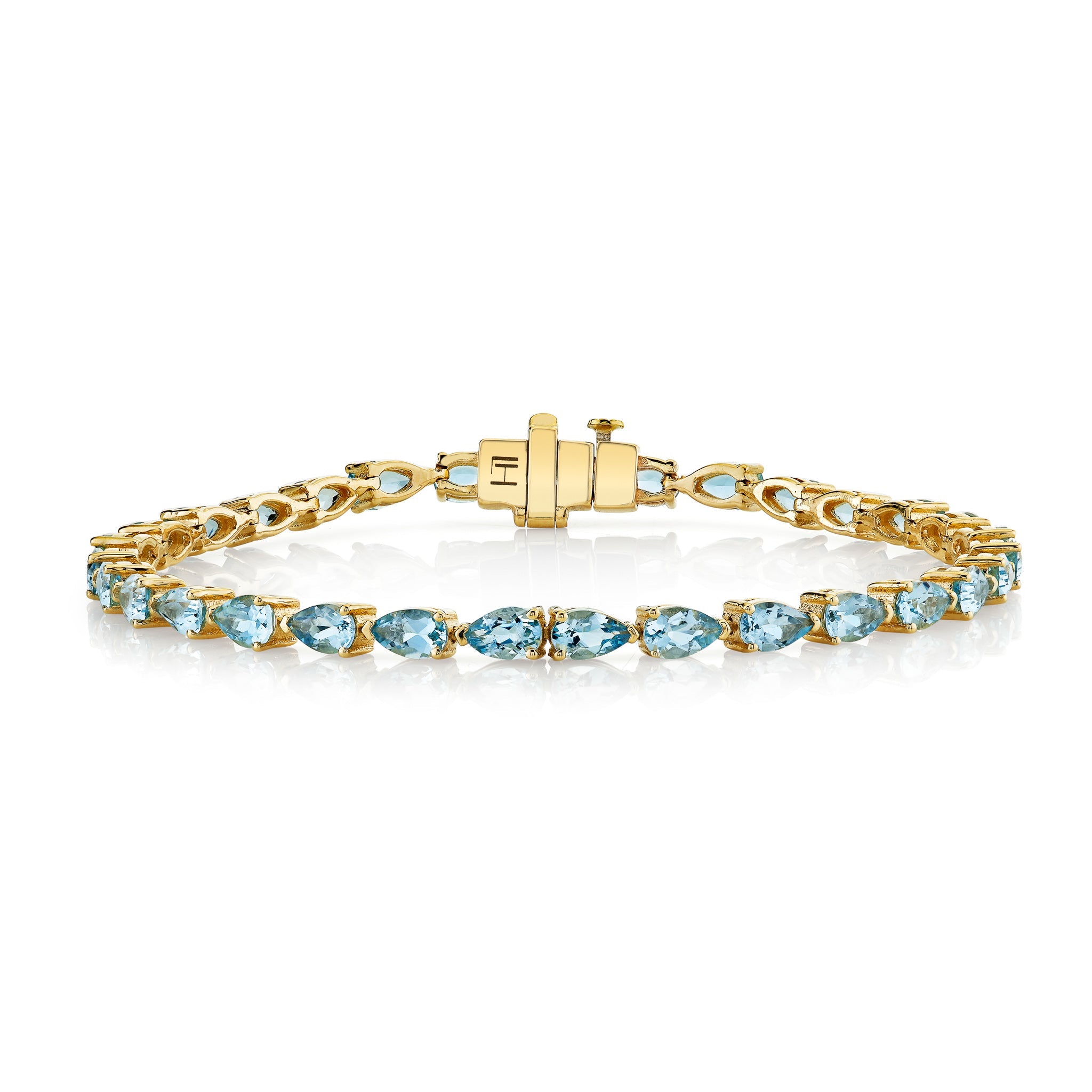 Tiffany & Co. 14kt yellow gold bracelet with aquamarine (signed, 1940/50s)  - Auction Fine Jewels Watches Fashion Vintage - Colasanti Casa d'Aste