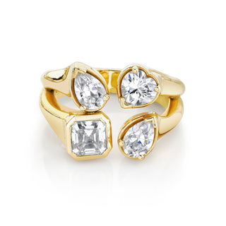 Lover's Ensemble Diamond Ring 4 Yellow Gold  by Logan Hollowell Jewelry
