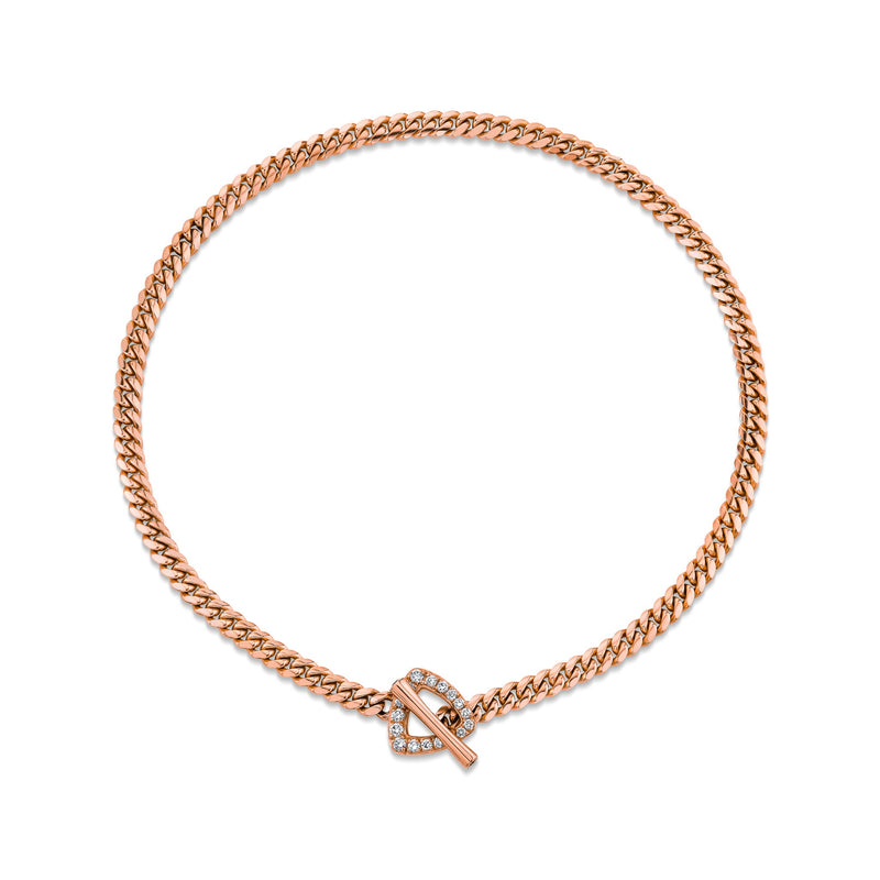 Pavé Diamond Trillion Toggle Choker 13.5" Rose Gold  by Logan Hollowell Jewelry