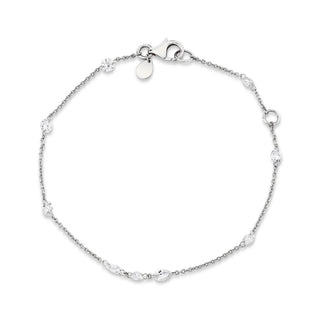 Eau de Rose Brilliant Cut Iris Diamond Bracelet 7" White Gold  by Logan Hollowell Jewelry