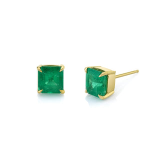 Emerald Cut Colombian Emerald Studs Pair   by Logan Hollowell Jewelry