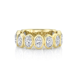 Oval Diamond Band 4 Yellow Gold  by Logan Hollowell Jewelry