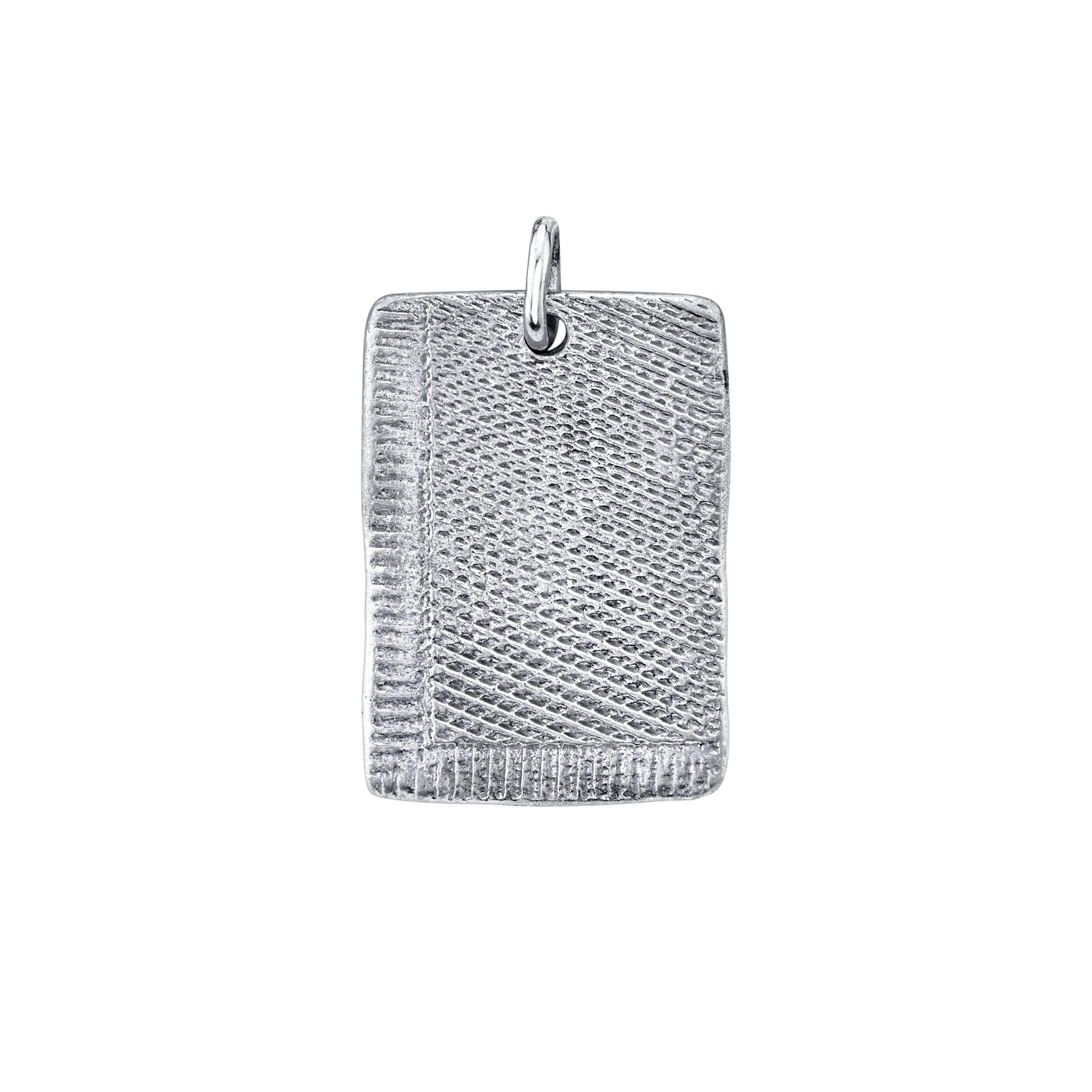 Textured Alchemy Plate Pendant White Gold   by Logan Hollowell Jewelry