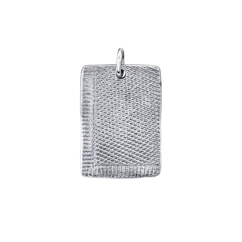Textured Alchemy Plate Pendant White Gold   by Logan Hollowell Jewelry