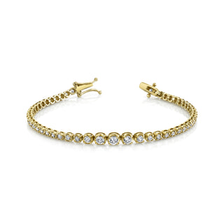 Graduated Diamond Goddess Bracelet Yellow Gold 6.5"  by Logan Hollowell Jewelry