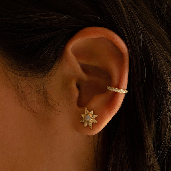 Single Row Diamond Ear Cuff by Logan Hollowell Jewelry