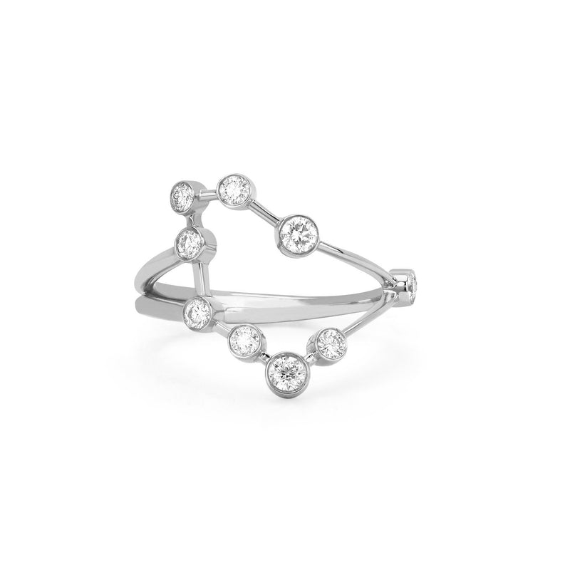Capricorn Constellation Ring White Gold 3  by Logan Hollowell Jewelry