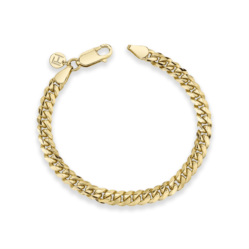 Men's Cuban Bracelet Yellow Gold 7"  by Logan Hollowell Jewelry