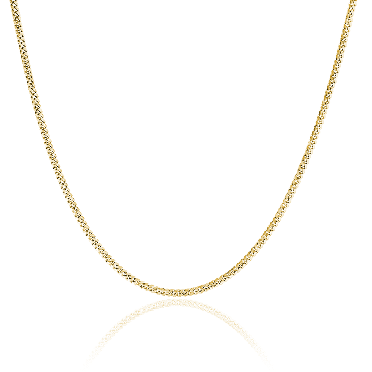 Men's Medium Cuban Chain Necklace Yellow Gold 18" by Logan Hollowell Jewelry