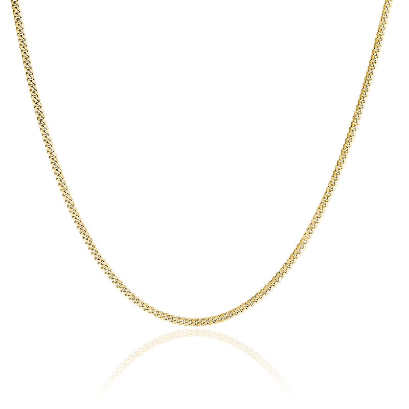 Men's Medium Cuban Chain Necklace Yellow Gold 18" by Logan Hollowell Jewelry