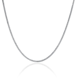 Men's Medium Cuban Chain Necklace 18" White Gold  by Logan Hollowell Jewelry