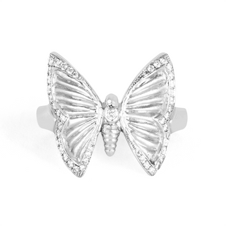 Metamorphosis Butterfly Ring 4 White Gold  by Logan Hollowell Jewelry