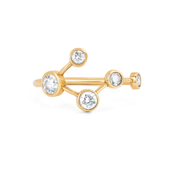 Big Dipper Diamond Constellation Ring Yellow Gold 3 by Logan Hollowell Jewelry