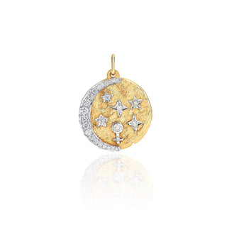 18k Divine Feminine Alchemy Coin Charm Yellow Gold   by Logan Hollowell Jewelry