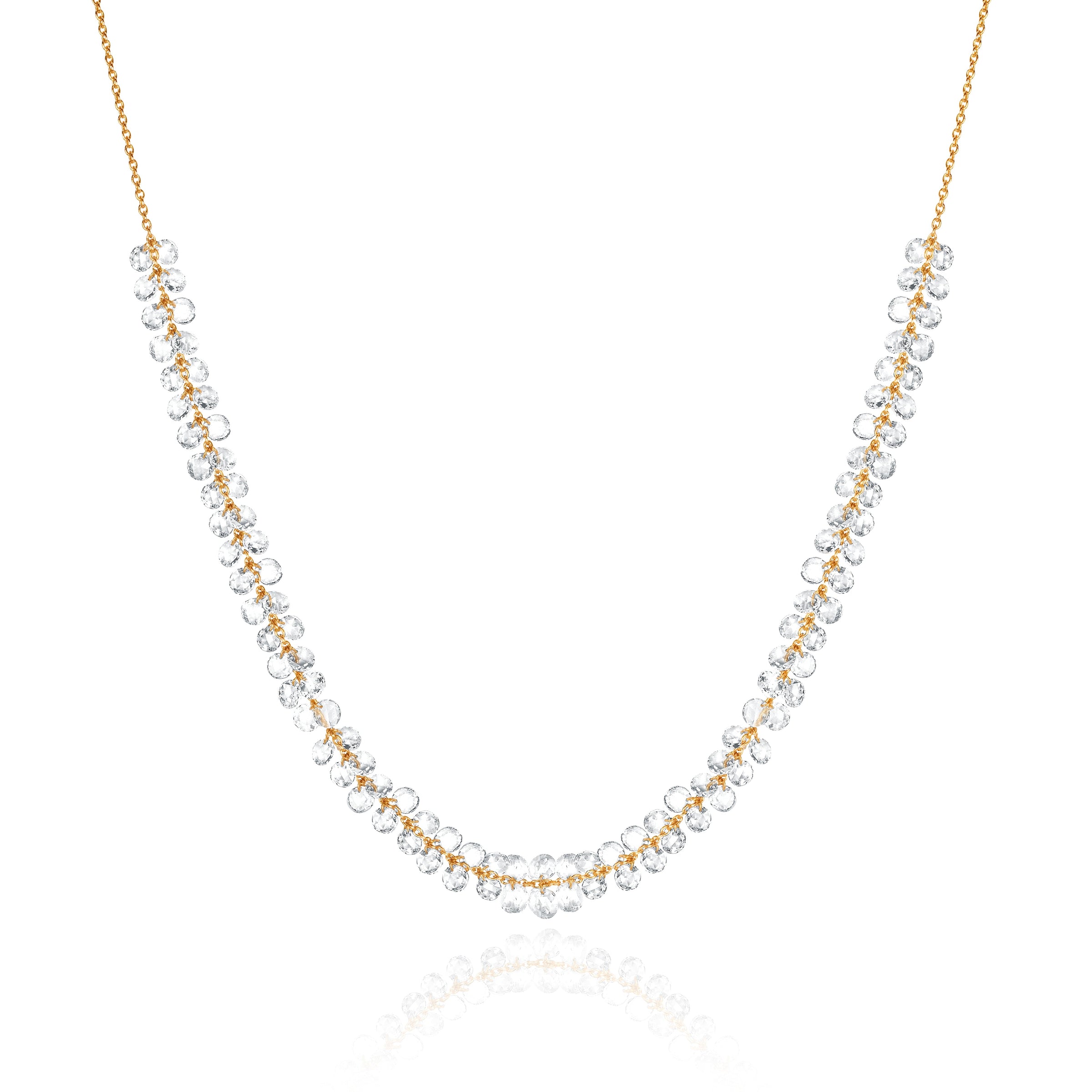 Eau de Rose Cut Diamond Necklace | Ready to Ship Yellow Gold 17"-18" by Logan Hollowell Jewelry