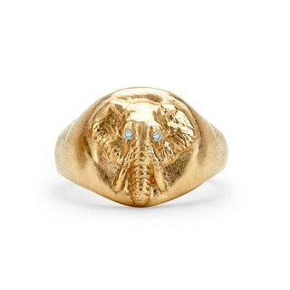 Lucky Tembo Signet Ring Yellow Gold 2.5  by Logan Hollowell Jewelry