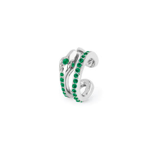 Kundalini Snake Coil Ear Cuff with Pavé Emeralds White Gold   by Logan Hollowell Jewelry