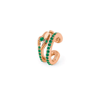 Kundalini Snake Coil Ear Cuff with Pavé Emeralds Rose Gold   by Logan Hollowell Jewelry