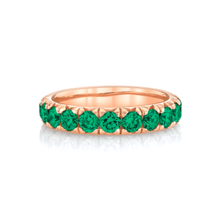 French Pavé Emerald Cloud Fit Band 4 Rose Gold  by Logan Hollowell Jewelry