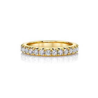 French Pavé Eternity Band 4 Yellow Gold  by Logan Hollowell Jewelry