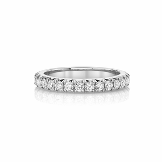 French Pavé Eternity Band 4 White Gold  by Logan Hollowell Jewelry