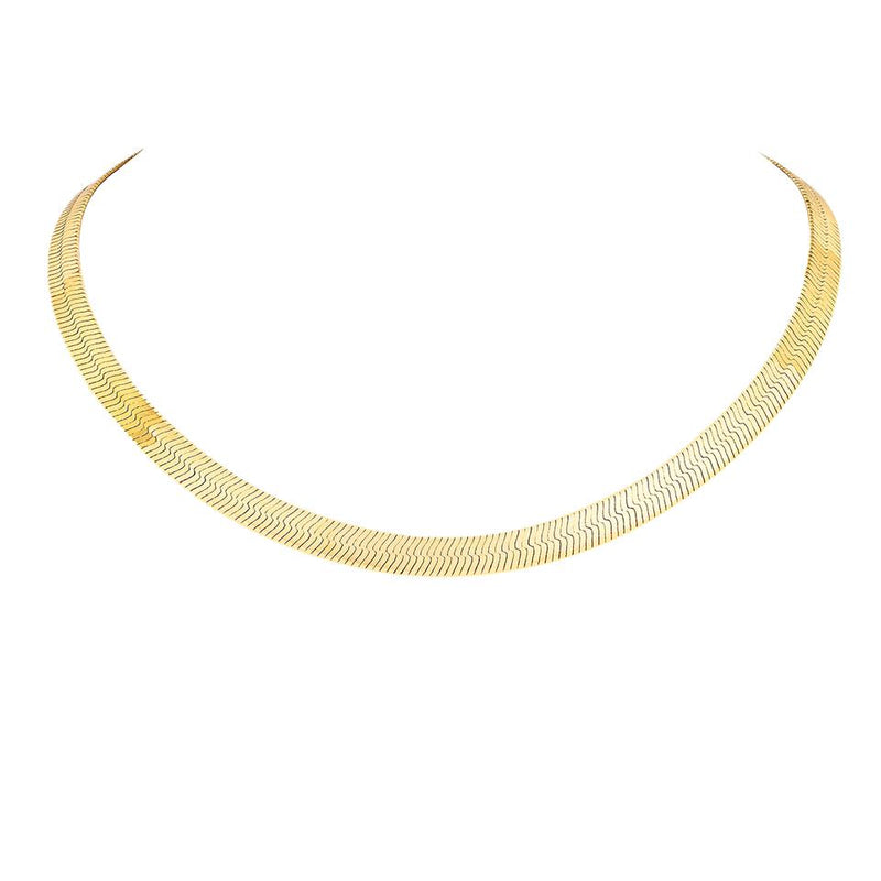 Large Liquid Gold Herringbone Necklace 16"   by Logan Hollowell Jewelry