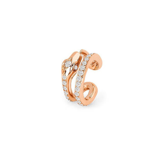 Kundalini Snake Coil Ear Cuff with Pavé Diamonds Rose Gold   by Logan Hollowell Jewelry