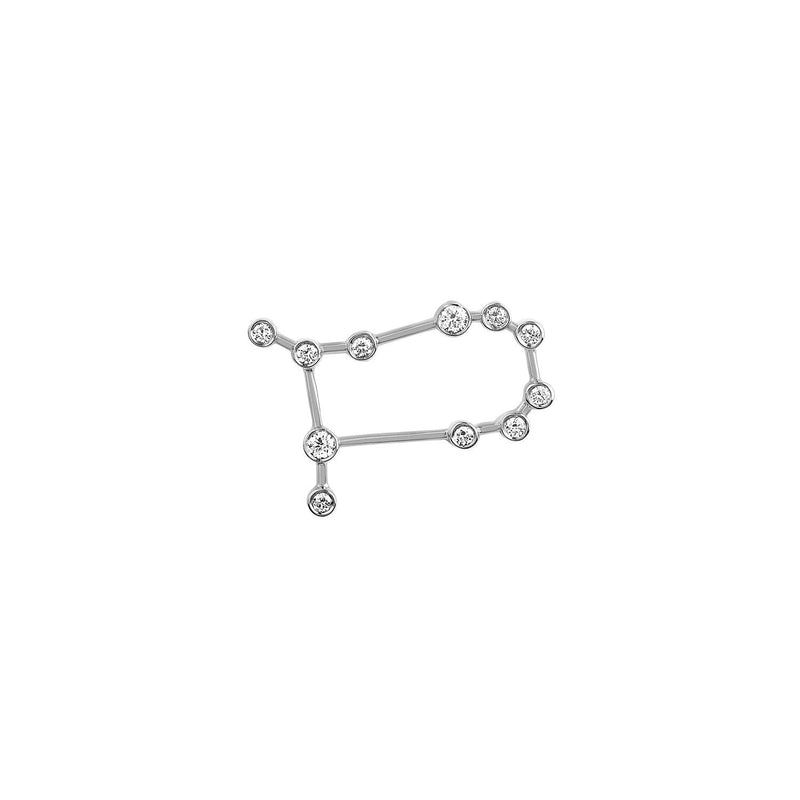 Petite Gemini Diamond Constellation Studs White Gold Single Right by Logan Hollowell Jewelry