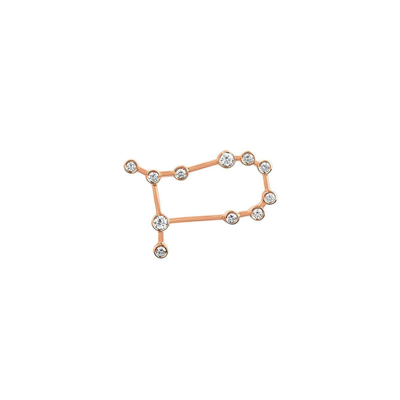 Petite Gemini Diamond Constellation Studs Rose Gold Single Right by Logan Hollowell Jewelry