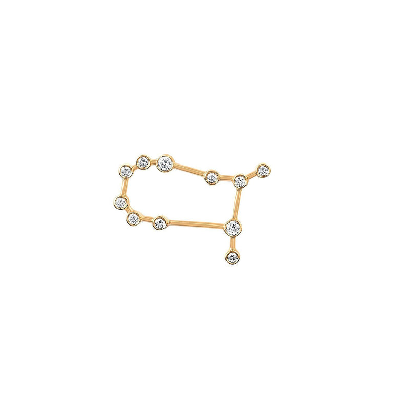 Baby Gemini Diamond Constellation Stud | Ready to Ship Yellow Gold Single Left by Logan Hollowell Jewelry