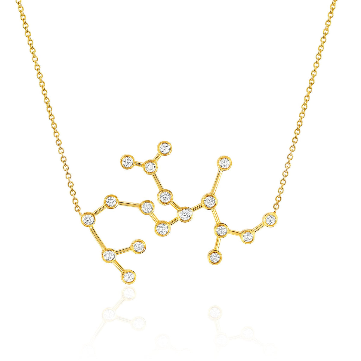 Sagittarius Constellation Necklace Yellow Gold   by Logan Hollowell Jewelry