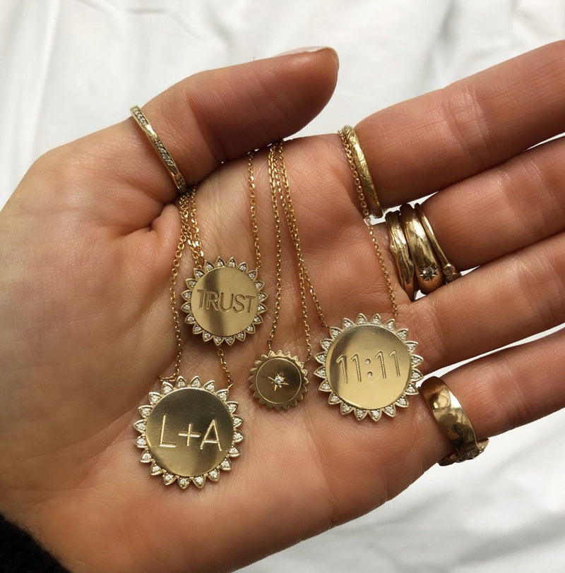 Mini Sunshine Necklace with Star Set Diamond    by Logan Hollowell Jewelry