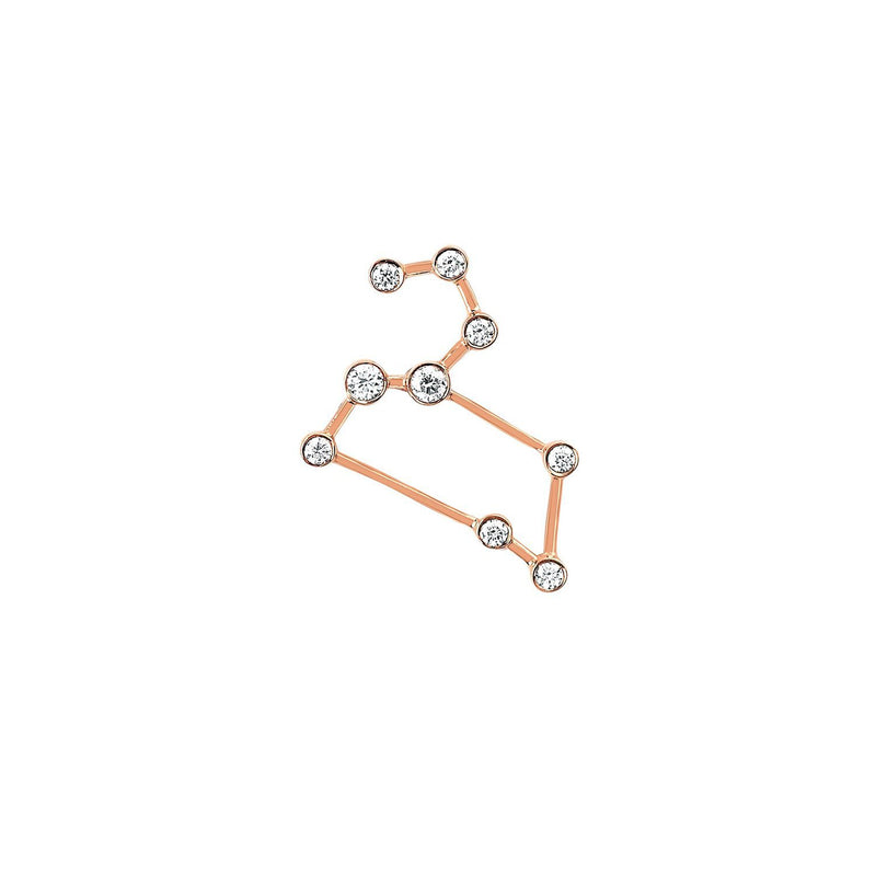 Petite Leo Diamond Constellation Studs Rose Gold Single Left by Logan Hollowell Jewelry