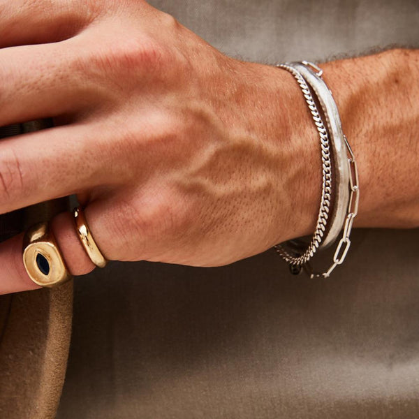 Men's Marquise Sapphire Eye Ring by Logan Hollowell Jewelry