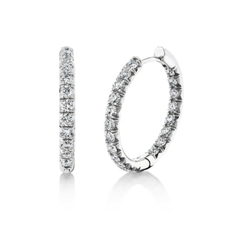 Large Inside Out French Pavé Diamond Hoops by Logan Hollowell Jewelry