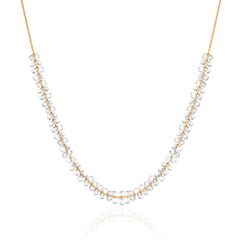 Eau de Rose Cut Diamond Necklace Yellow Gold 16" by Logan Hollowell Jewelry