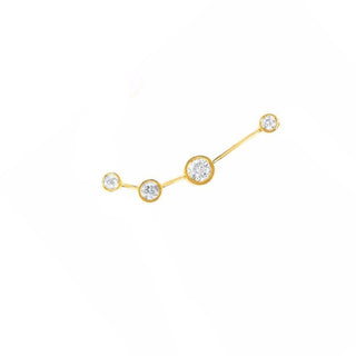 Classic Aries Constellation Stud | Ready to Ship Yellow Gold Single Left  by Logan Hollowell Jewelry