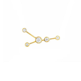 Classic Cancer Constellation Stud | Ready to Ship Yellow Gold Single Left  by Logan Hollowell Jewelry