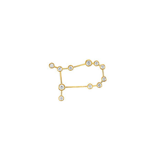 Classic Gemini Constellation Stud | Ready to Ship Yellow Gold Single Left  by Logan Hollowell Jewelry