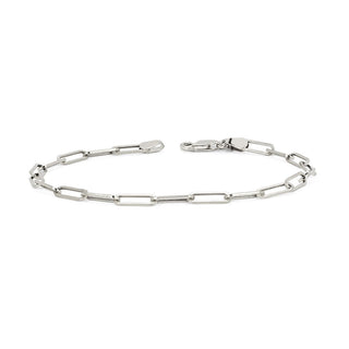 Alchemy Solid Link Anklet White Gold   by Logan Hollowell Jewelry