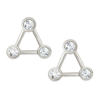 Summer Triangle Diamond Constellation Earrings White Gold Pair by Logan Hollowell Jewelry