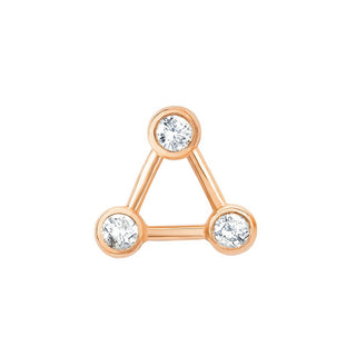 Summer Triangle Diamond Constellation Earrings Rose Gold Single Earring by Logan Hollowell Jewelry