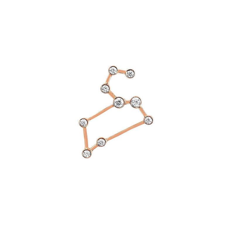 Petite Leo Diamond Constellation Studs Rose Gold Single Right by Logan Hollowell Jewelry