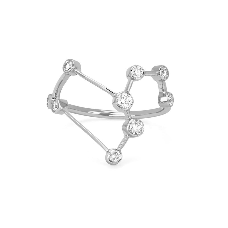 Leo Constellation Ring White Gold 3  by Logan Hollowell Jewelry