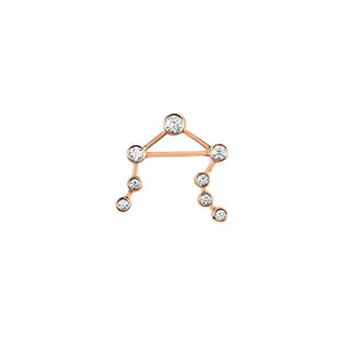 Baby Libra Diamond Constellation Studs Rose Gold Single Left  by Logan Hollowell Jewelry