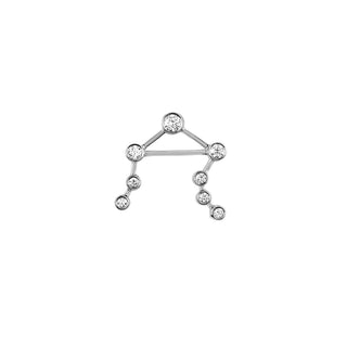 Baby Libra Diamond Constellation Studs White Gold Single Left  by Logan Hollowell Jewelry